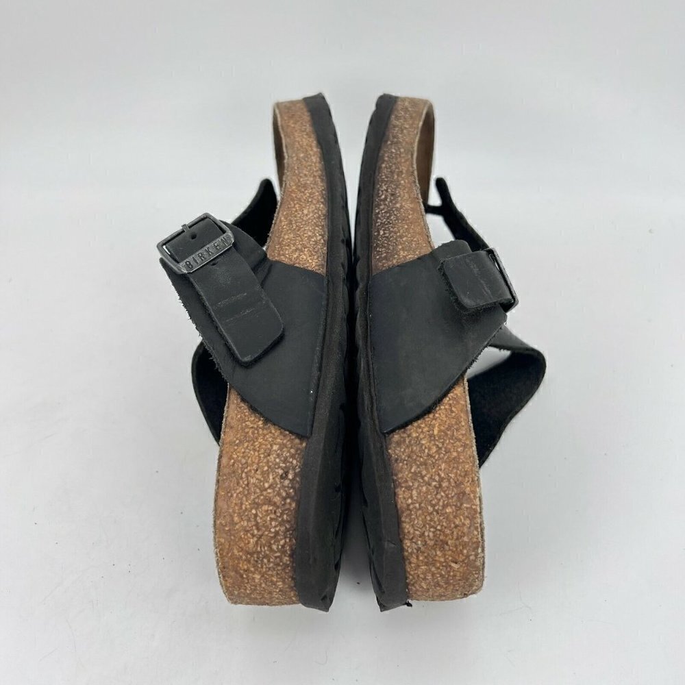 Birkenstock Gizeh Women Size 40 Black Birko-Flor T Strap Thong Leather Sandal - Picture 7 of 11